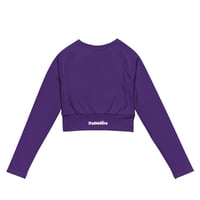 Image 2 of TrubledEra “Home Team Purp & Gold” Recycled long-sleeve crop top