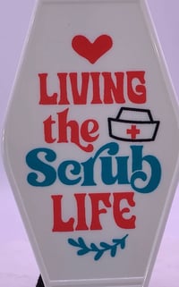 Image 2 of Scrub Life Motel Tag Keychain (Watch this Come to Life on Pinterest @wegotthebeads0435) Only 1 left