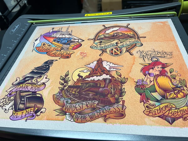 Image of Disney Inspired Traditional Tattoo Flash Sheet: D17 11x14