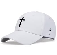 Image 1 of High Quality Cross Hat Unisex Adjustable (White)