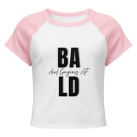 Image 2 of BALD AF BLK Women’s Micro Rib Raglan Baby Tee