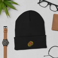 Image 4 of Sunflower D20 Embroidered Cuffed Beanie