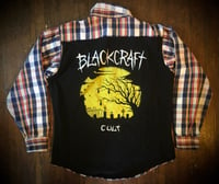 Upcycled “Blackcraft: Cemetary” t-shirt flannel
