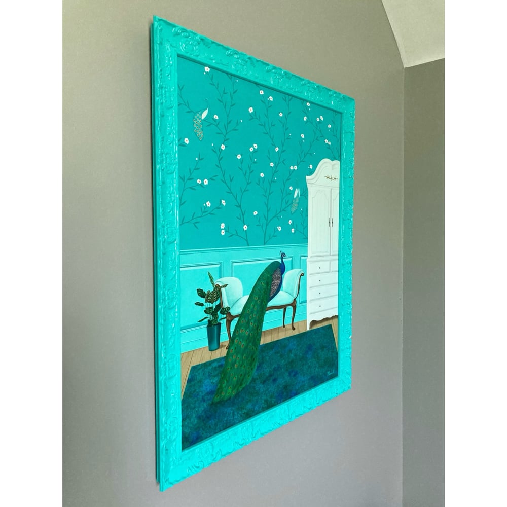 “Teal Peacock Room” Original Painting