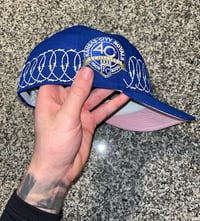 Image 4 of PINK BRIM FULL BARB KANSAS CITY ROYALS CUSTOM FITTED CAP