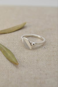 Image 2 of Custom Silver Leaf Ring with Recycled Silver Ball 