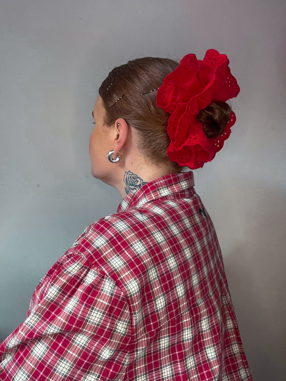 RED Lace XL Scrunchie