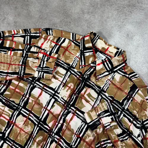Image of Moschino “Burberry Rip” Shirt, Size Large