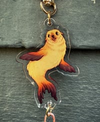 Image 4 of Fur Sealion Tassel Acrylic Keychain (Double Sided)