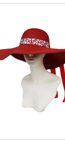 Image of Red Rhinestone  SUNHAT