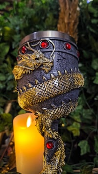 Image 2 of 👑The Armored Kingdom Golden Dragon Crimson Goblet