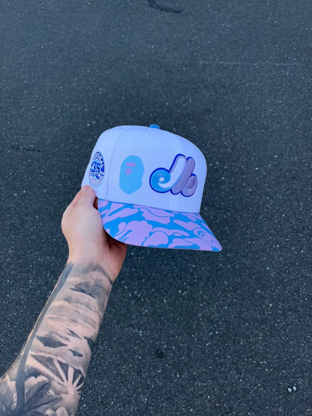 Image of LAVENDER BRIM MONTREAL EXPOS CUSTOM FITTED CAP