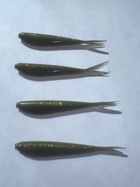 Green Sparkle with Caramel Minnow 7 pcs