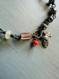 Image 14 of opal tourmaline and pyrite charm bracelet