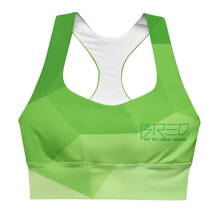 green block bred wLongline sports bra Image 2