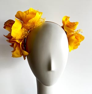 Image of Yellow silk roses headpiece 