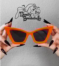 Deadly Bombshell- Opaque Orange Cat Eye Sunglasses 