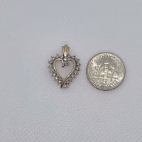 Image 3 of ZALES Real gold and diamond heart charm necklace pendant