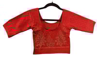 Image 1 of Heena Red_Premium Quality Stonework Stretchable Blouse 