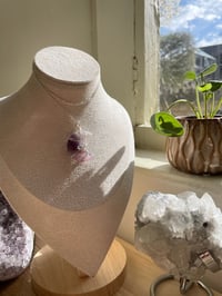 Image 1 of Dream Amethyst Silver Moon Necklace