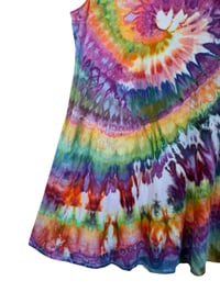 Image 6 of 3X PLUS Stretch Knit Fit and Flare Midi Dress in Groovy Spiral Ice Dye