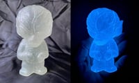 Alien Invader - Clear Glow Blue W/ Green-Purple Glitter