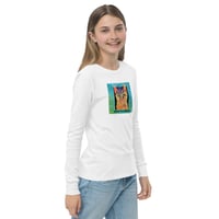 Image 1 of Youth long sleeve tee with DIva Cat