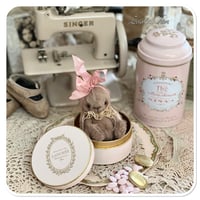 Image 2 of Handmade Victorian Plum Colour Teacup Bunny