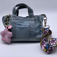 Image 1 of Denim Flower Tote