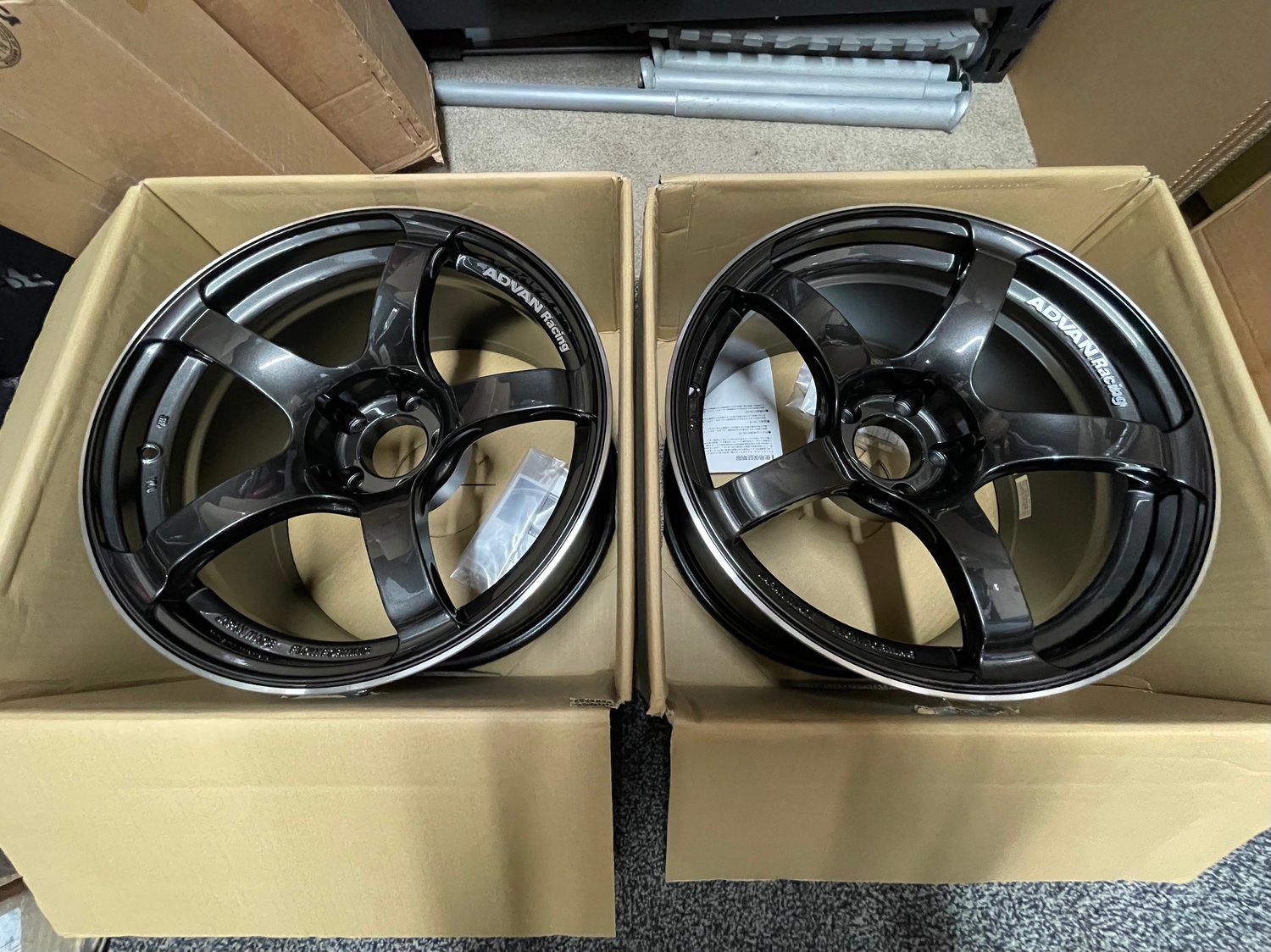 Image of Advan TC4 18x9.5” +12 5x114.3 PAIR NEW Black Gun Metallic & Ring