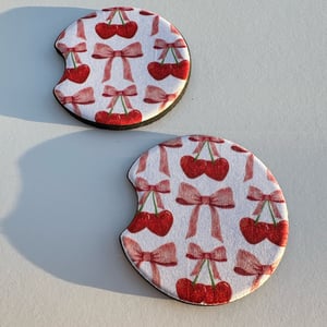 Image of Cherry Bow Car Coasters