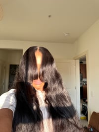 Image 3 of 26 inch 13x4 lace front WIG with CURTAIN BANGS