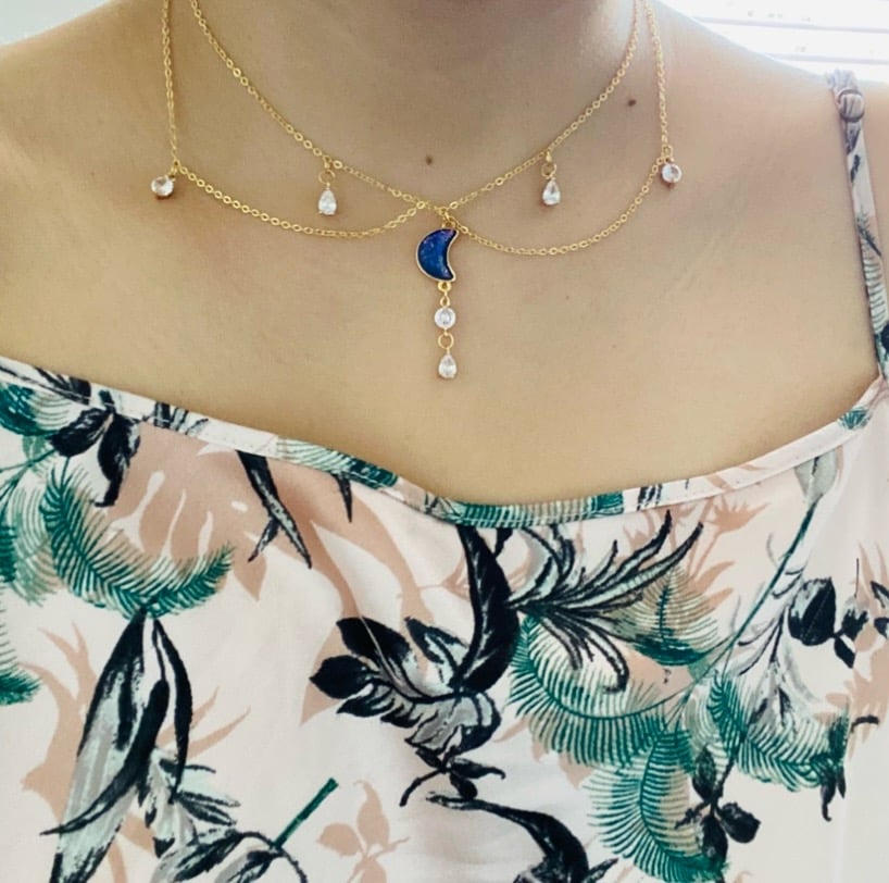 Image of Blue Moon Choker Necklace 🌙🦋