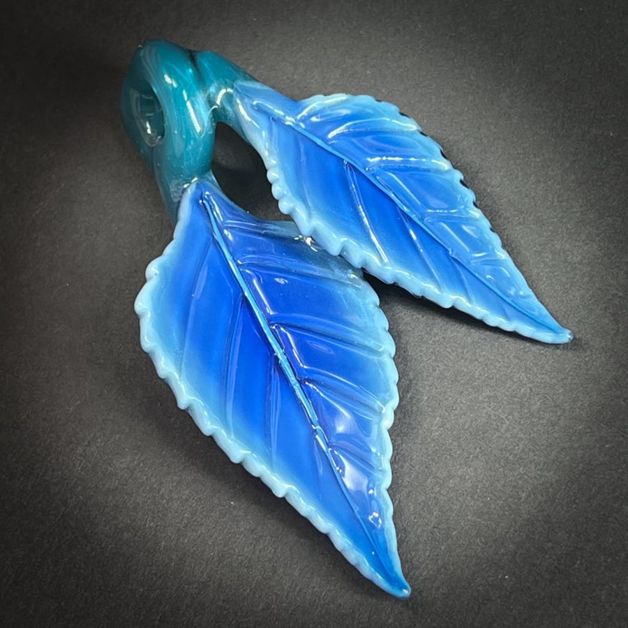 Image of Ice Blue Double Leaf Pendant