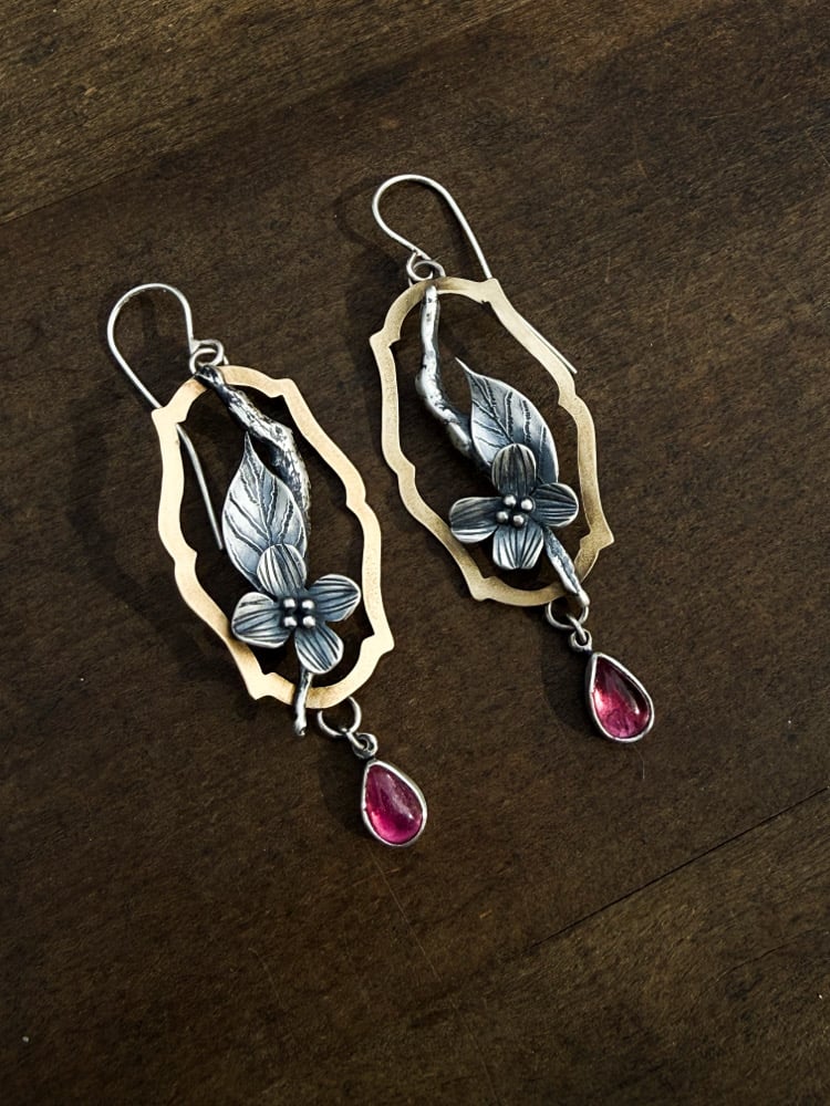 Image of Lazy Dogwood Flower Branch Earrings