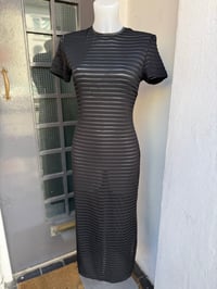 Image 1 of Sheer Stripe Mesh Maxi Dress M