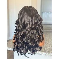 Image 4 of AMINA 22” Pre-Plucked Curly Lace Front Wig Sweetheart Hairline - Effortless Glam