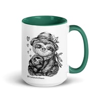 Image 15 of Loving Sloth Mom and Sloth Baby Coffee Mug Art by CrystalsArtPaws