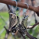 Image 3 of Sterling Silver Floral Quail Earrings
