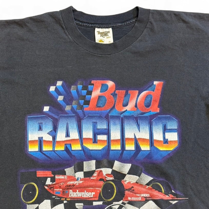 Image of 19990s Budweiser Bud Racing Car Beer Graphic Tee (XL)