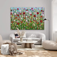 Image 1 of Custom Size Extra Large Art - Poppy Garden