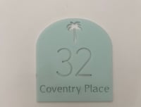 Image 2 of Custom Arch Acrylic House Number & Name Sign