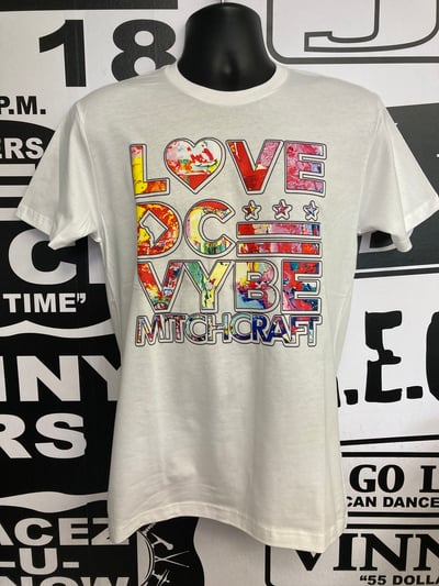 Image of White LOVE DC VYBE MITCHCRAFT Tshirt