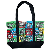 Image 5 of COLORFUL FACES CANVAS TOTE BAG