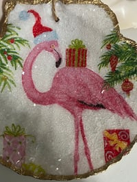 Image 5 of Flamingo Mingle Oyster Shell Ornament
