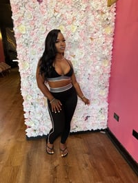 Image 2 of black bra top + leggings 2pc