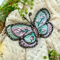 Image 1 of Folk Butterfly Pink & Green 