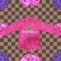 pink crush long sleeve mesh top 