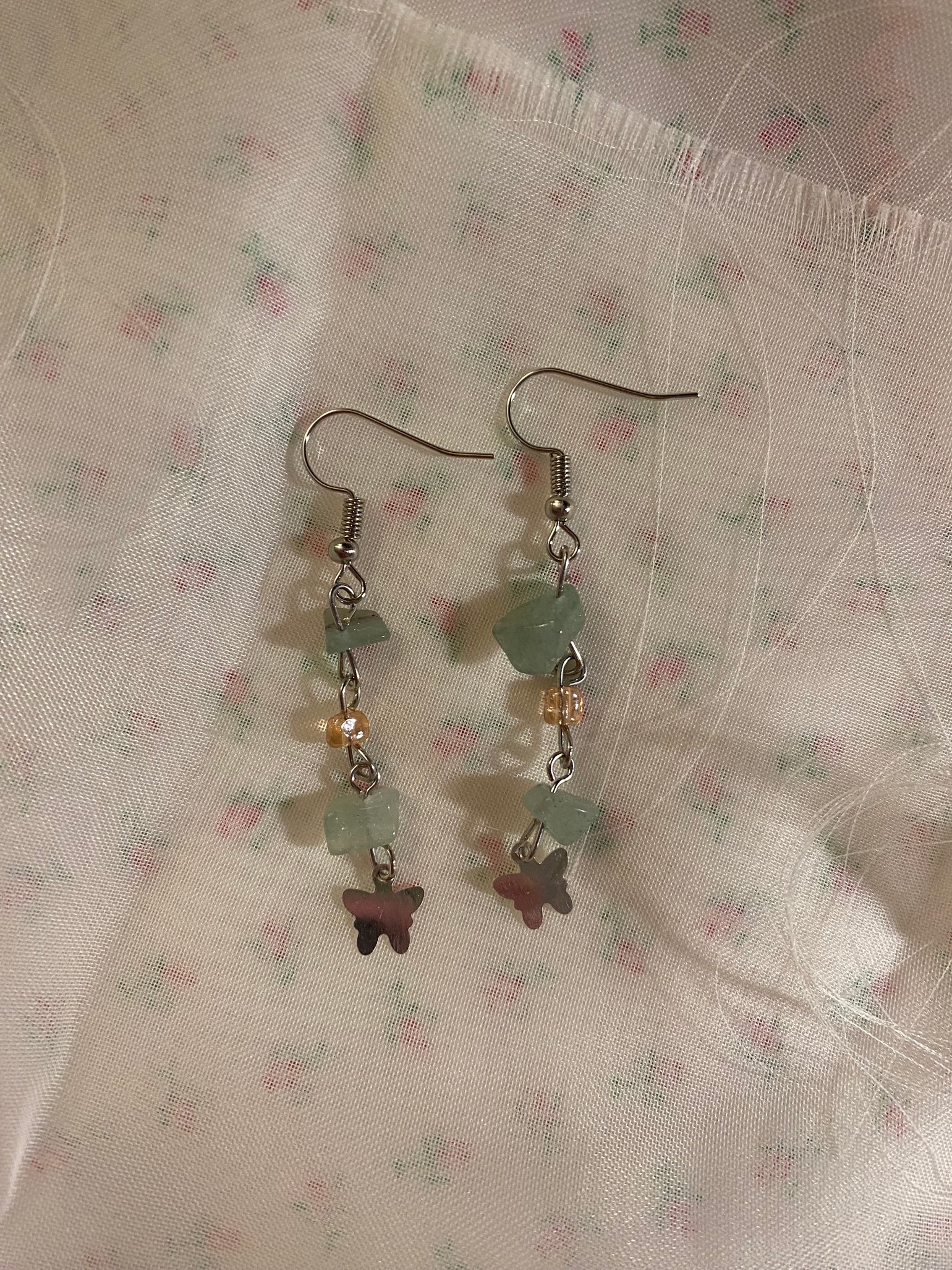 Image of green stone earrings