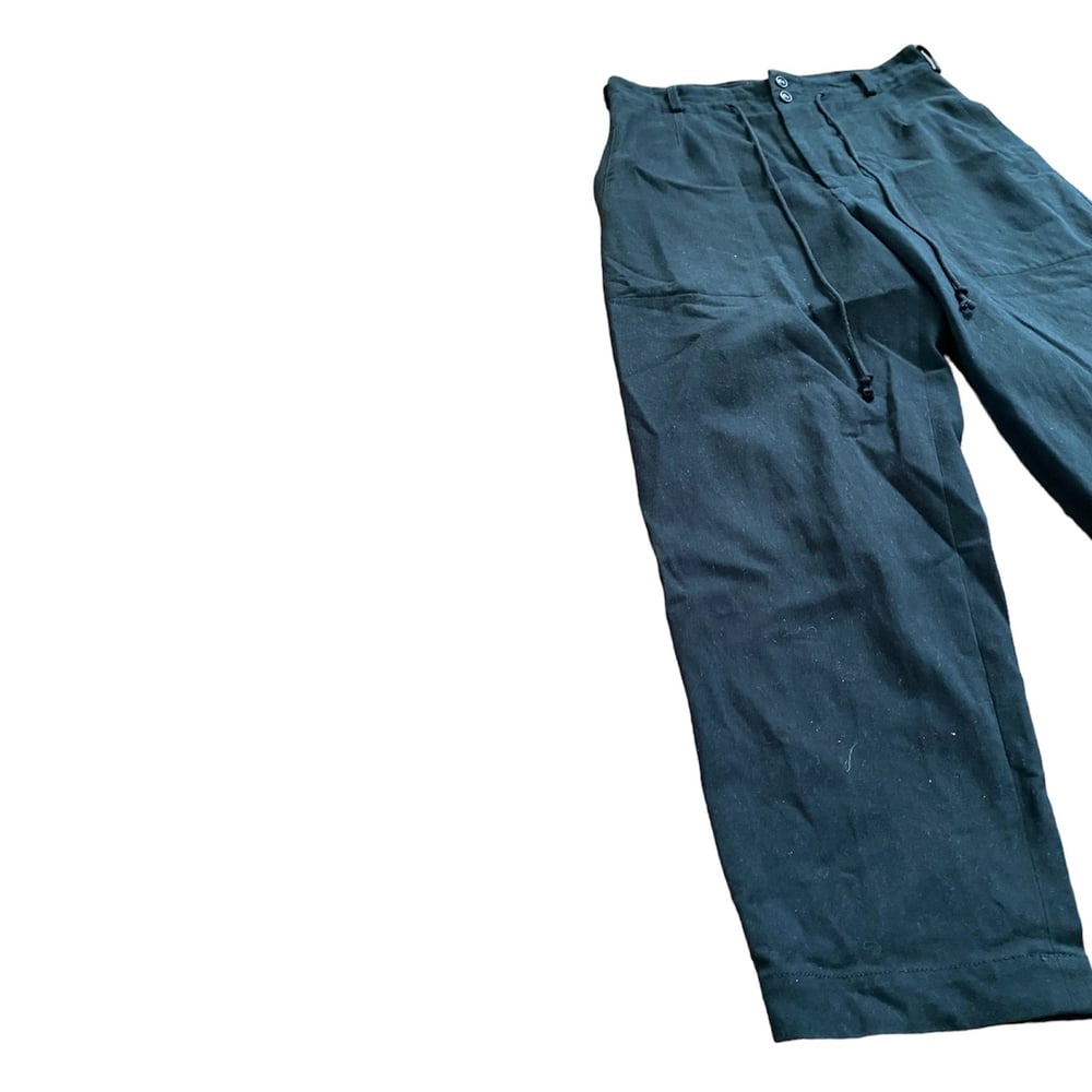 Y’s Yohji Yamamoto High Waisted Tapered Canvas Work Pants    